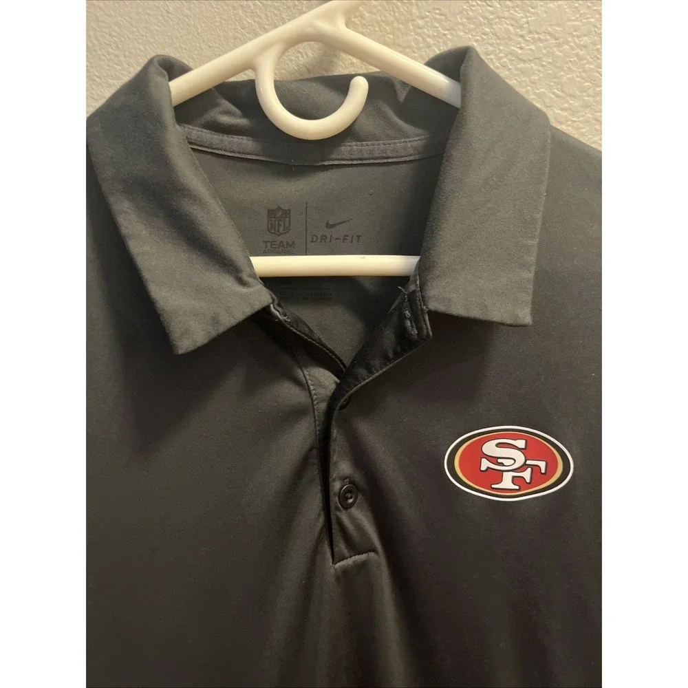 Nike Shirt‎ Men's Large Gray San Francisco 49ers Dri Fit Performance Polo Logo